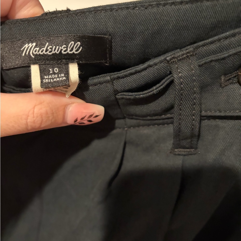 Madewell The Harlow Wide-Leg Linen Blend Black Pants - Picture 3 of 3